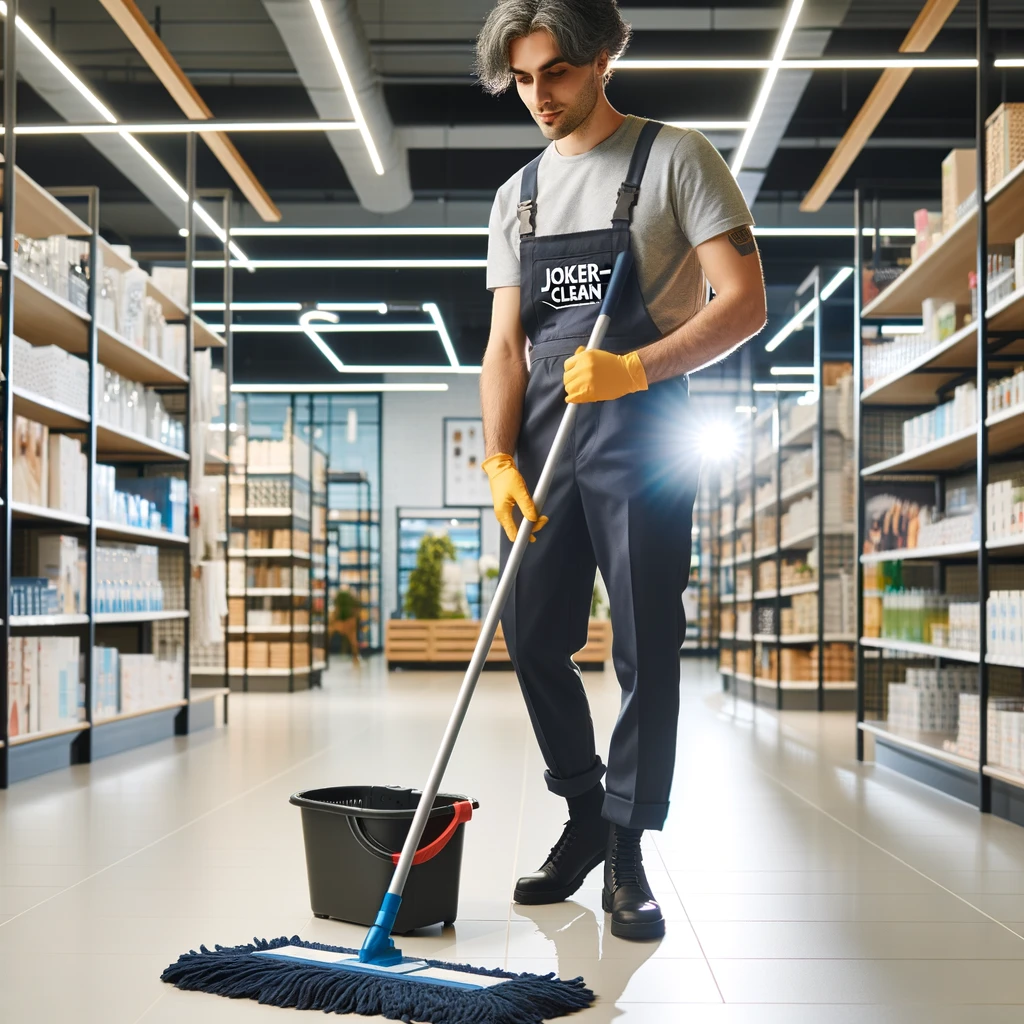 Saubere Verkaufsfläche dank professioneller Einzelhandelsreinigung durch Joker-Clean